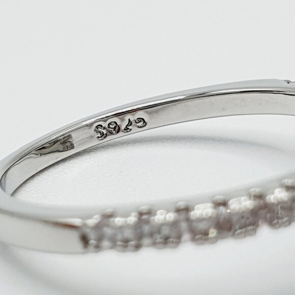 😍Engagement Radiant Cut CZ Thin Romantic Wedding Ring Set for Women, K969 - Picture 11 of 14